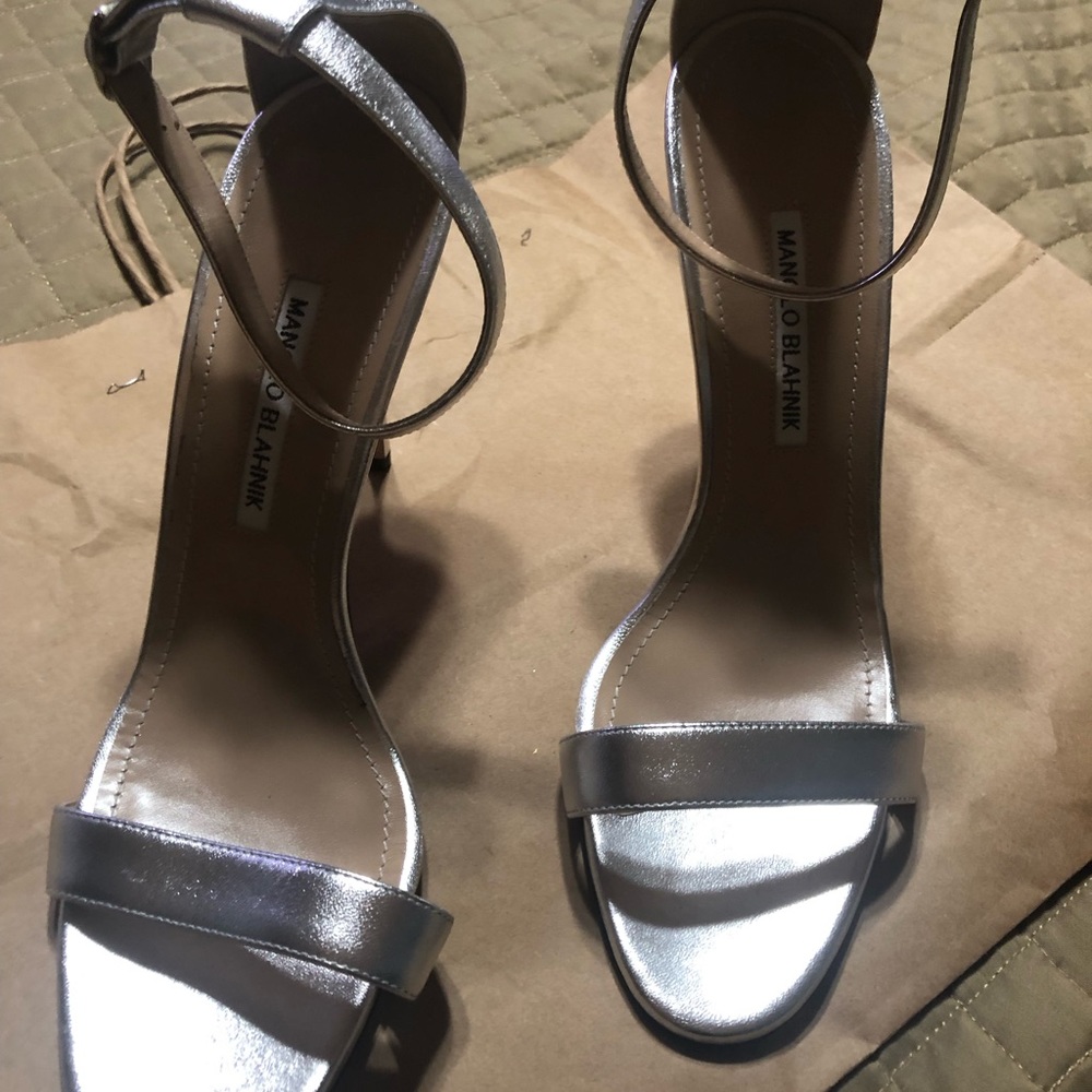 Manolo Blahnik silver sandals